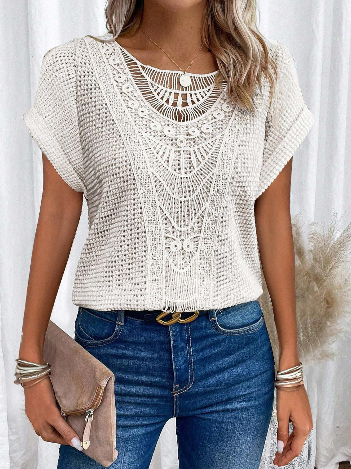 Liva™ | Koronkowa bluzka w boho stylu